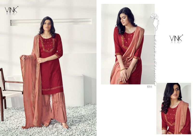 Vink Glam Viscose Silk Base Kurta With Embroidered Muslin Kurti