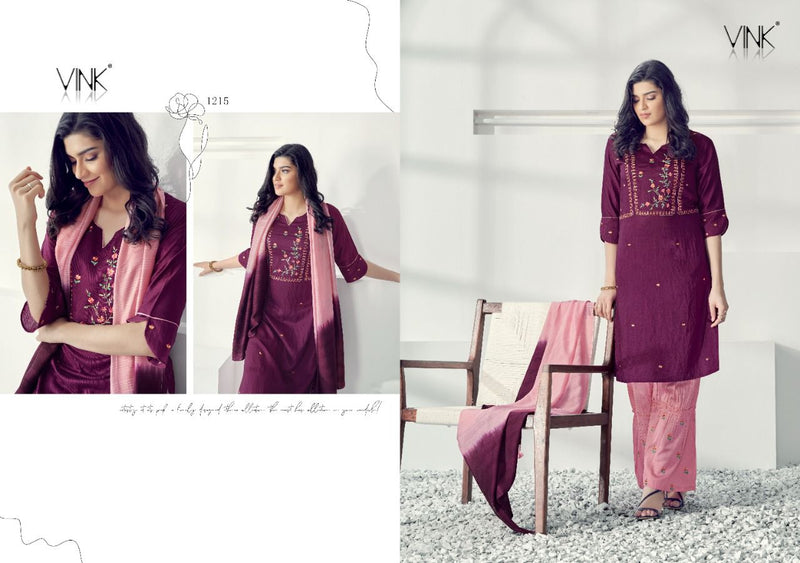 Vink Glam Viscose Silk Base Kurta With Embroidered Muslin Kurti
