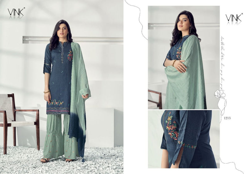 Vink Glam Viscose Silk Base Kurta With Embroidered Muslin Kurti