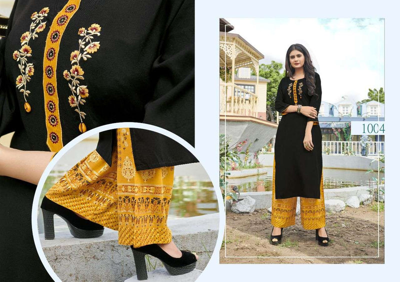 Vitara Fashion Heartloom Fancy Heavy Rayon Embroidery Work Kurti