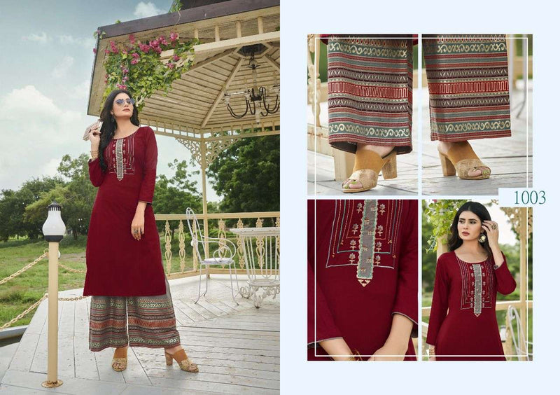 Vitara Fashion Heartloom Fancy Heavy Rayon Embroidery Work Kurti