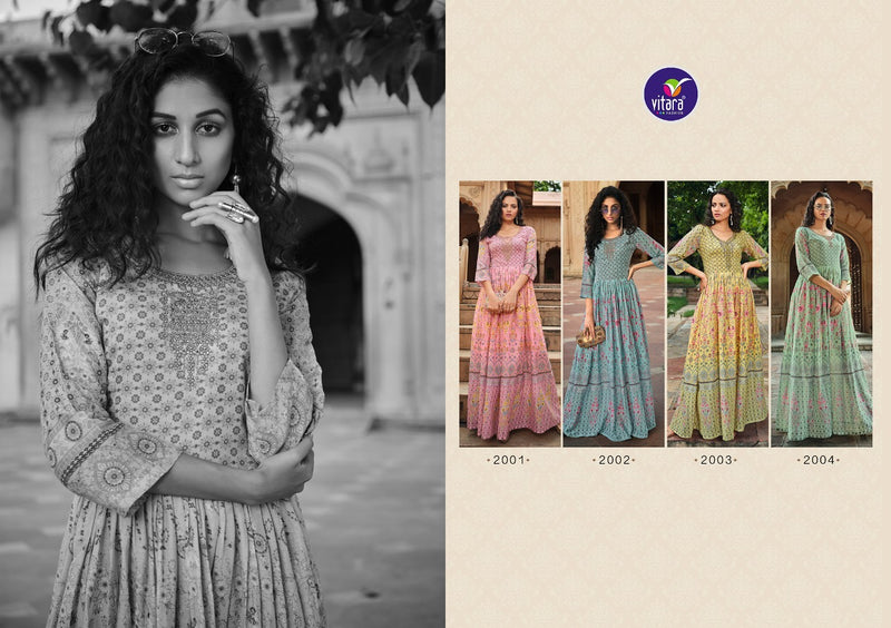 Vitara Fashion Mulmul Lawn Cotton Long Gown