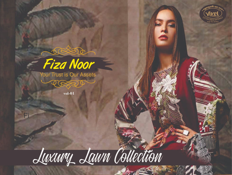 Vivel Words Launched Fiza Noor Lawn Collection Vol 1 Pure Cotton Salwar Suit