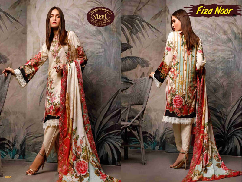 Vivel Words Launched Fiza Noor Lawn Collection Vol 1 Pure Cotton Salwar Suit