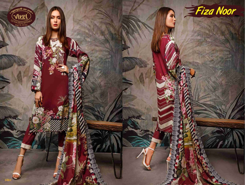 Vivel Words Launched Fiza Noor Lawn Collection Vol 1 Pure Cotton Salwar Suit