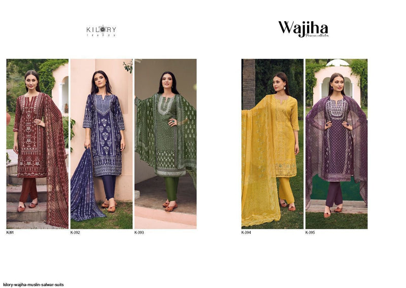 Kilory Trends Wajiha Muslin Printed With Heavy Embroidery Work Stylish Designer Party wear Salwar Kameez