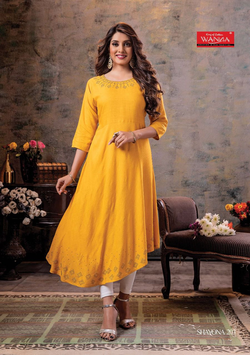Wanna Shayona Vol 2 Rayon Stylish Fancy Party Wear Kurtis