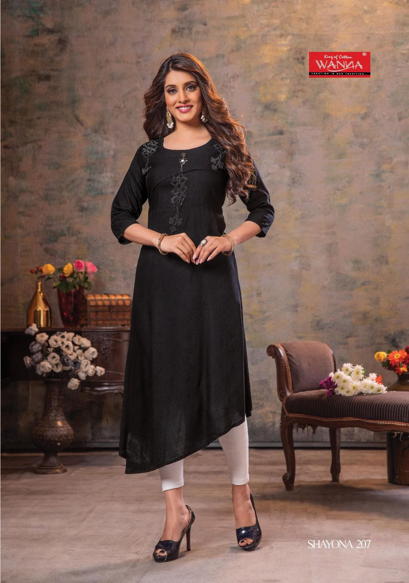 Wanna Shayona Vol 2 Rayon Stylish Fancy Party Wear Kurtis