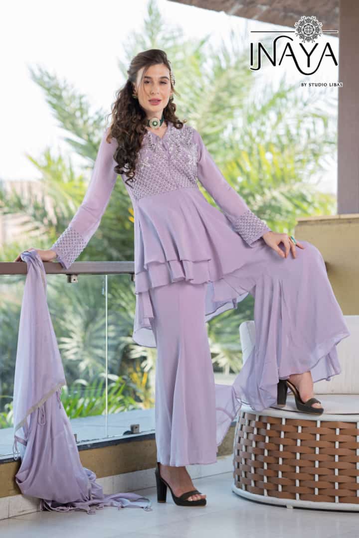 Inaya Wedding Affair Georgette With Heavy Embroidery Work Stylish Designer Beautiful Sharara Kurti