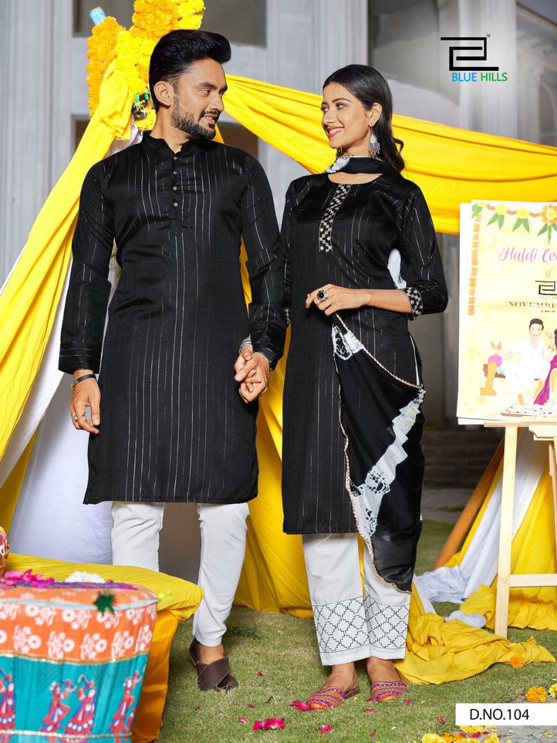 Blue Hills Wedding Bells Couple Edition Lurex Party  Wear Kurti