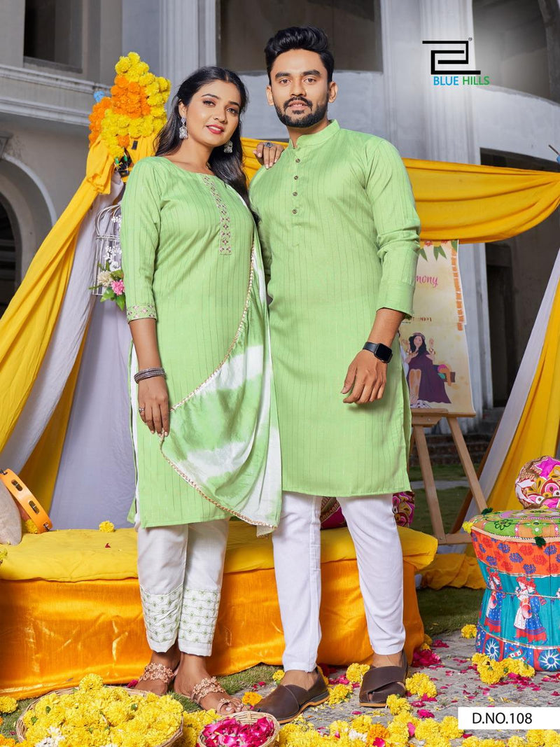Blue Hills Wedding Bells Couple Edition Lurex Party  Wear Kurti