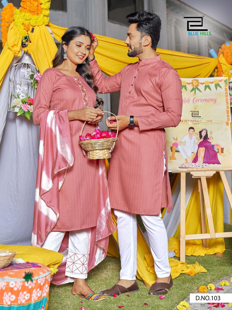 Blue Hills Wedding Bells Couple Edition Lurex Party  Wear Kurti