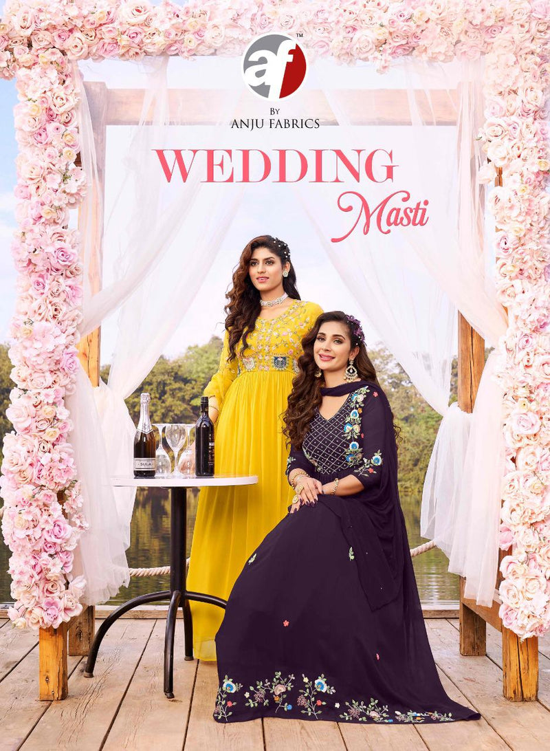 Anju Fabrics Wedding Masti Georgette With Heavy Beautiful Embroidery Work Stylish Designer Long Gown