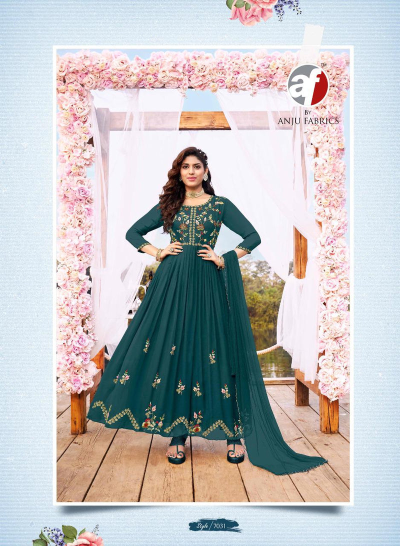 Anju Fabrics Wedding Masti Georgette With Heavy Beautiful Embroidery Work Stylish Designer Long Gown