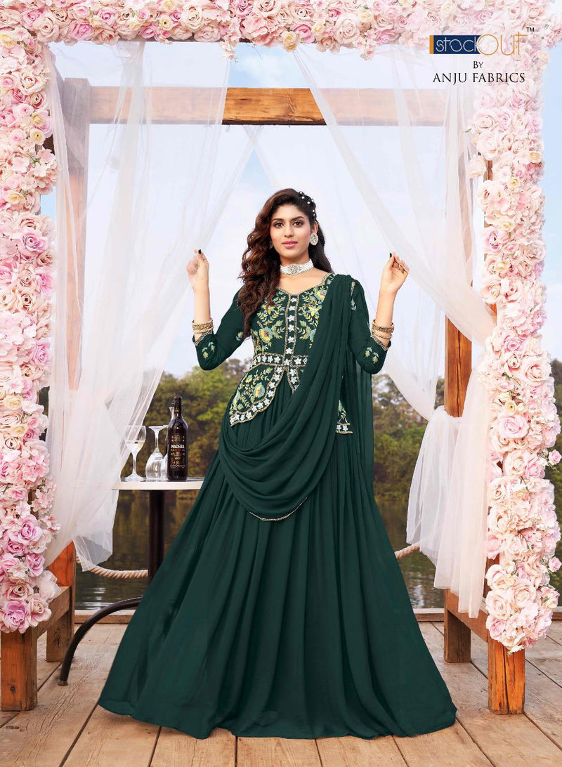 Anju Fabrics Wedding Masti Georgette With Heavy Beautiful Embroidery Work Stylish Designer Long Gown
