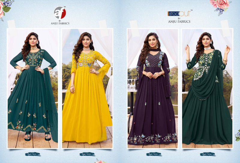 Anju Fabrics Wedding Masti Georgette With Heavy Beautiful Embroidery Work Stylish Designer Long Gown