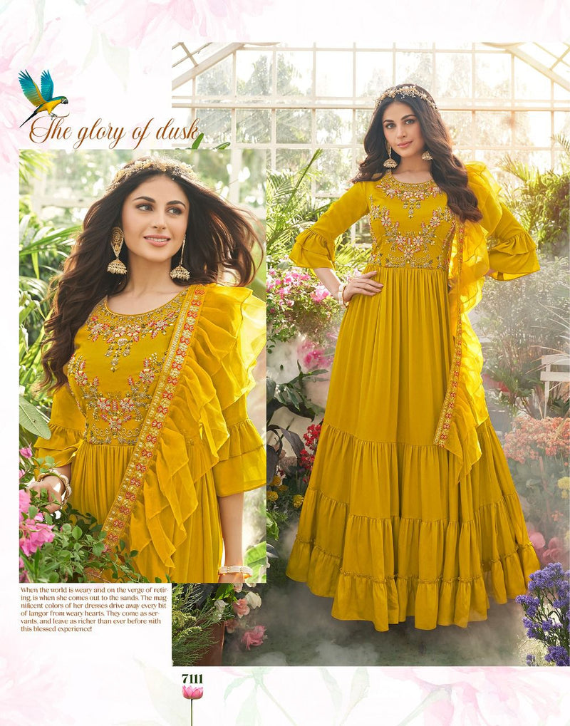 Anju Fabs Wedding Musti Vol 2 Chiffon Beautiful Hand Work Stylish Designer Party Wear Long Gown