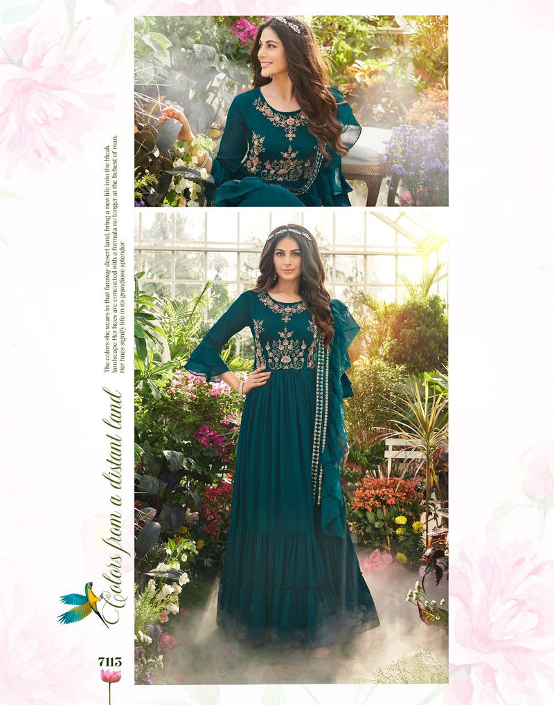 Anju Fabs Wedding Musti Vol 2 Chiffon Beautiful Hand Work Stylish Designer Party Wear Long Gown