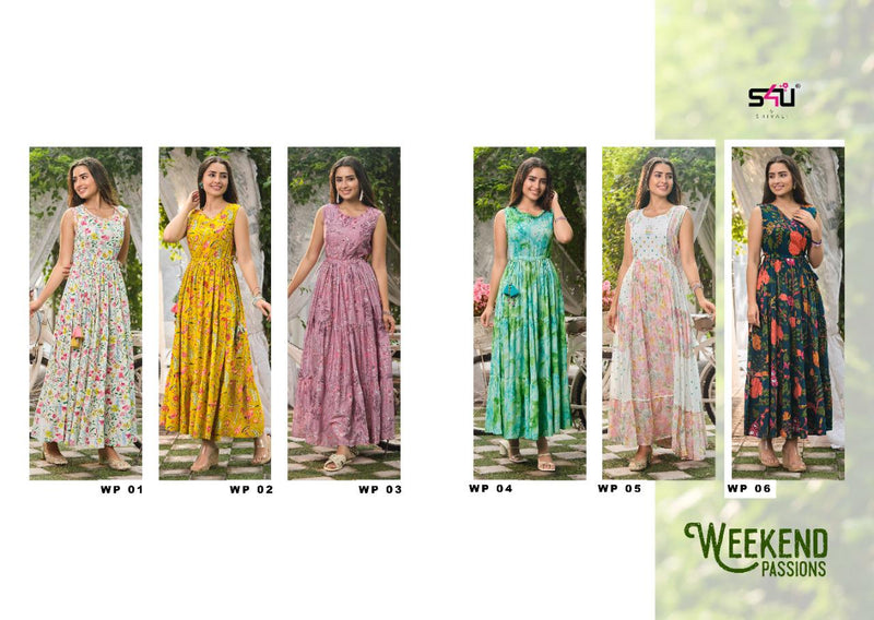 S4u Shivali Weekend Passion Rayon With Beautiful Floral Printed Work Stylish Designer Party Wear Fancy Kurti