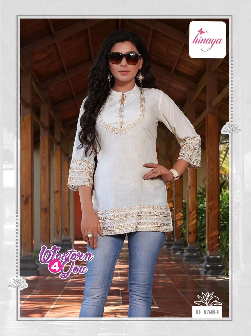 Hinaya Western 4 You Vol 10 Rayon Fancy Short Top Style Daily Wear Kurtis
