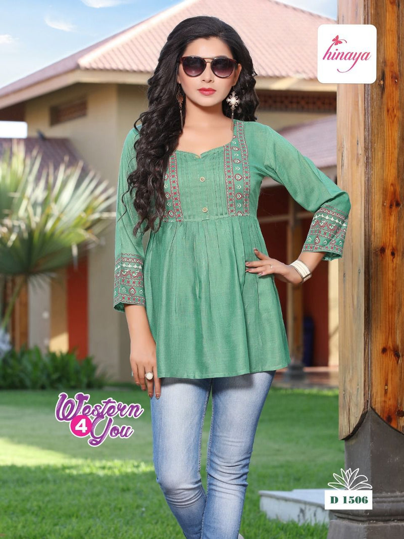 Hinaya Western 4 You Vol 10 Rayon Fancy Short Top Style Daily Wear Kurtis
