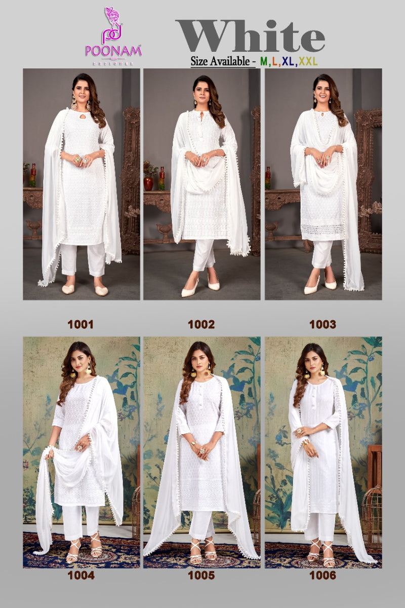 Poonam White Rayon With Beautiful Look Stylish Designer Festive Wear Attractive Look Fancy Kurti
