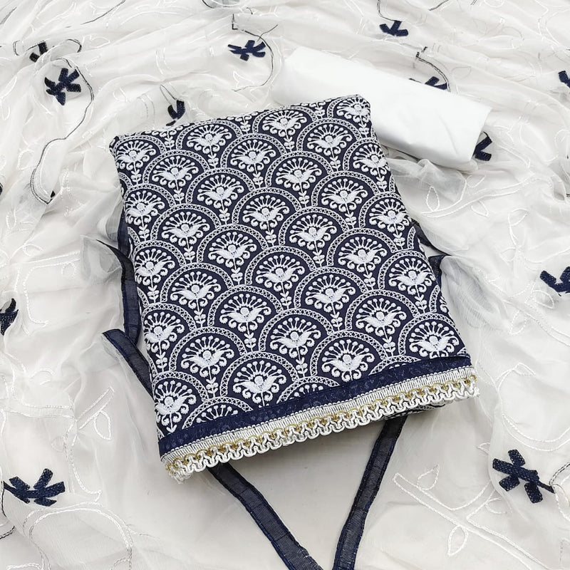 MF White Beauty Vol 2 Cotton Designer Party Wear Salwar Suits With Hand & Embroidery Work