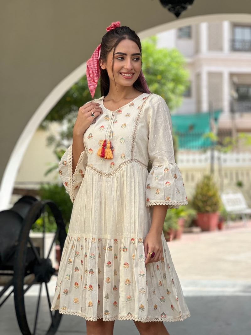 Mf White Kurti Fancy Embroidery Work Stylish Designer Party Wear Beautiful Kurti