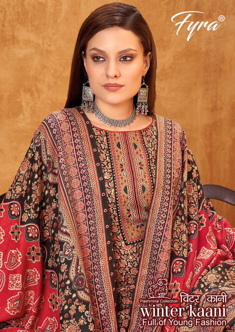 Fyra Winter Kaani Pashmina With Heavy Printed Work Stylish Designer Casual Salwar Kameez