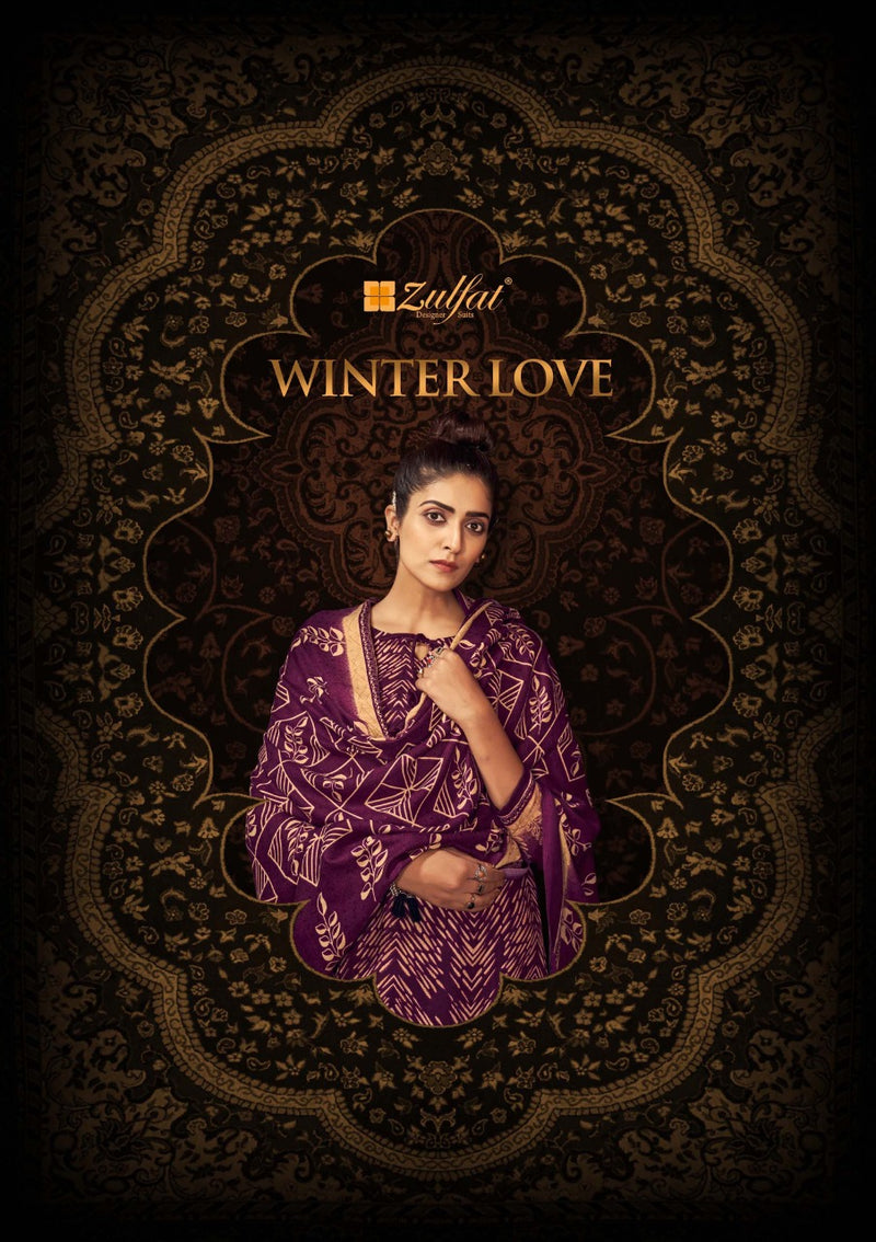Zulfat Designer Suits Winter Love Pure Pashmina Digital Style Print Caasal  Wear Salwar Suit