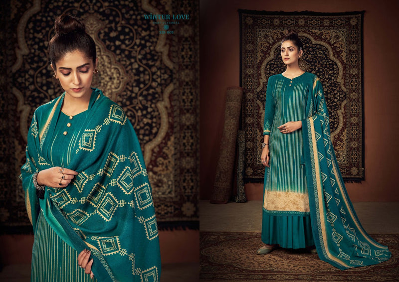Zulfat Designer Suits Winter Love Pure Pashmina Digital Style Print Caasal  Wear Salwar Suit