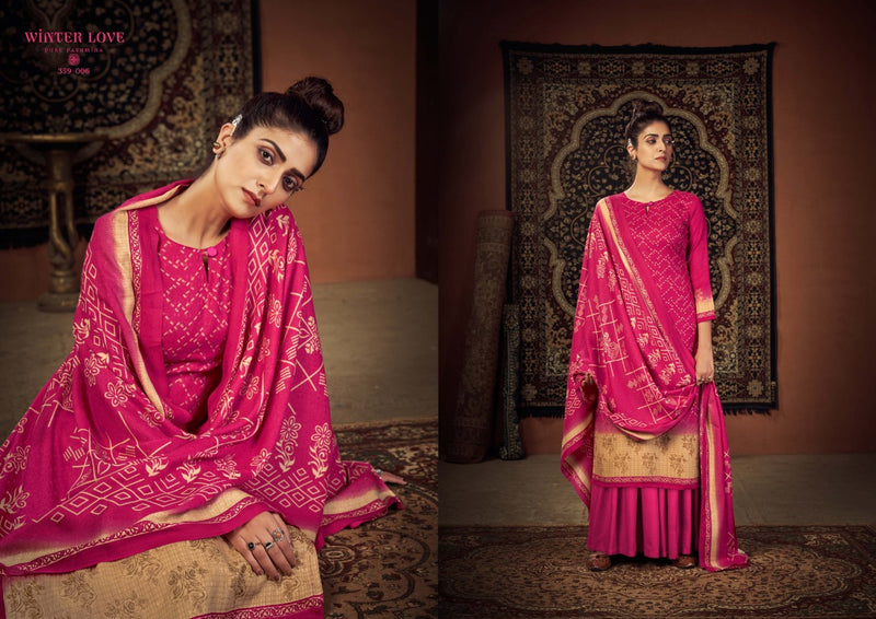 Zulfat Designer Suits Winter Love Pure Pashmina Digital Style Print Caasal  Wear Salwar Suit