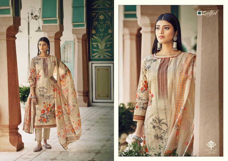 Zulfat Designer Suits Wonder Lawn Cotton Party Wear Salwar Suits With Digital Print