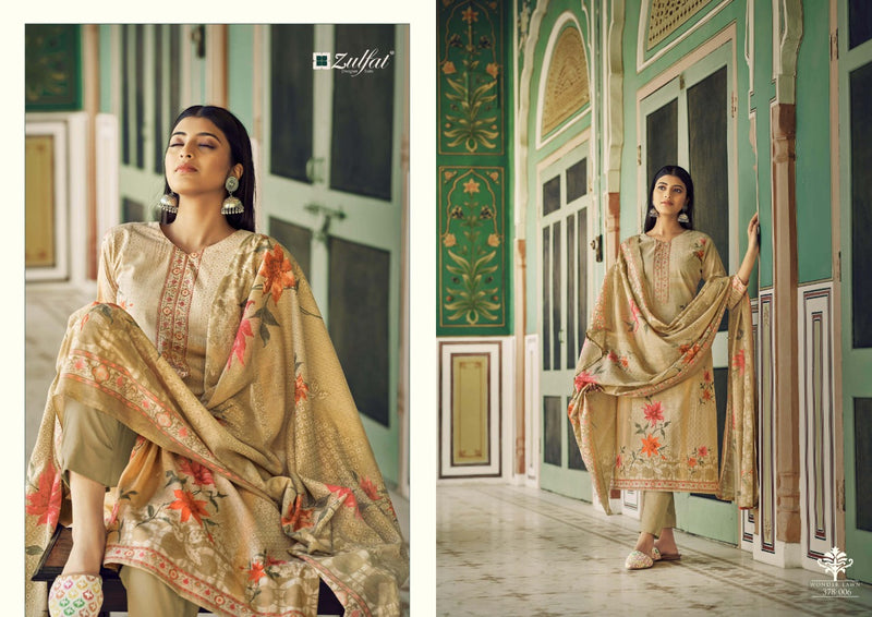 Zulfat Designer Suits Wonder Lawn Cotton Party Wear Salwar Suits With Digital Print