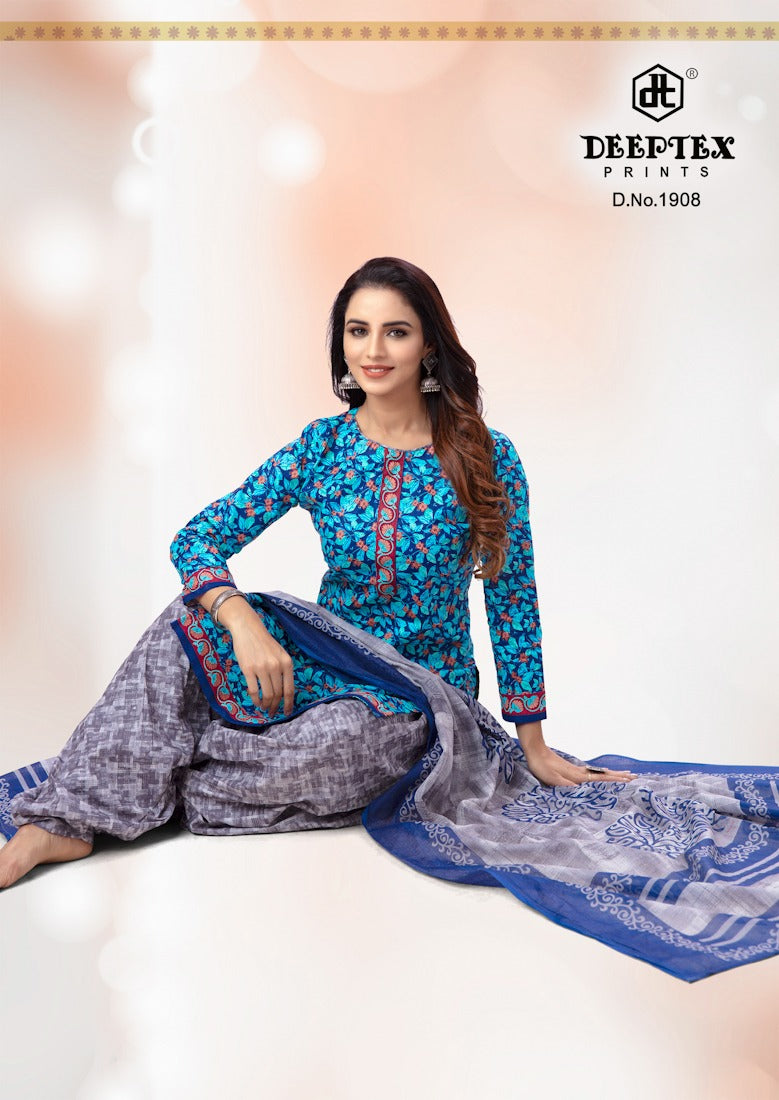 Deeptex Prints Pichkari Vol 19 Cotton Printed Patiala Style Fancy Stylish Party Wear Salwar Suits