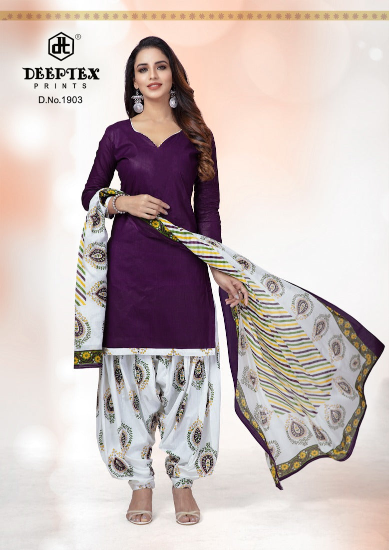 Deeptex Prints Pichkari Vol 19 Cotton Printed Patiala Style Fancy Stylish Party Wear Salwar Suits