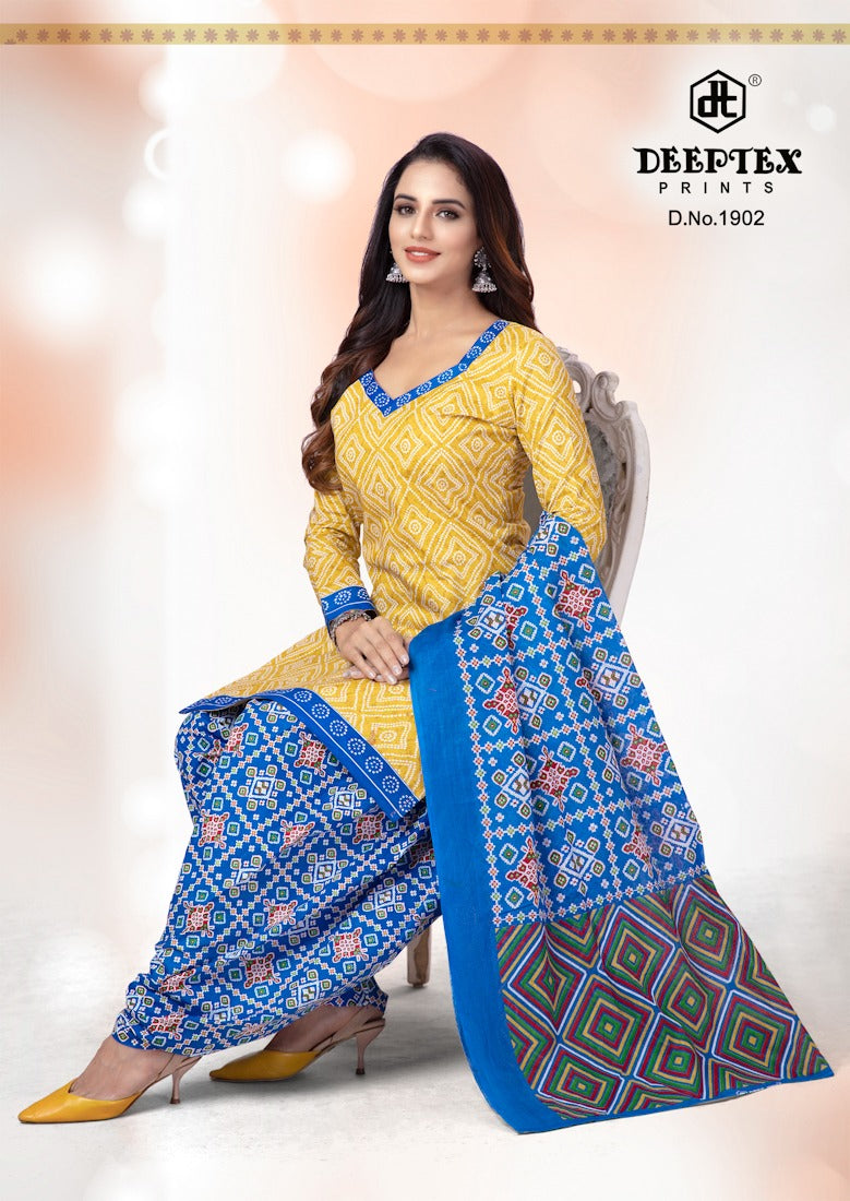 Deeptex Prints Pichkari Vol 19 Cotton Printed Patiala Style Fancy Stylish Party Wear Salwar Suits
