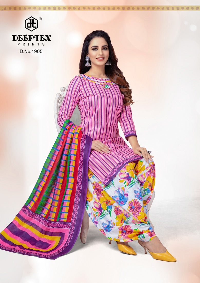 Deeptex Prints Pichkari Vol 19 Cotton Printed Patiala Style Fancy Stylish Party Wear Salwar Suits