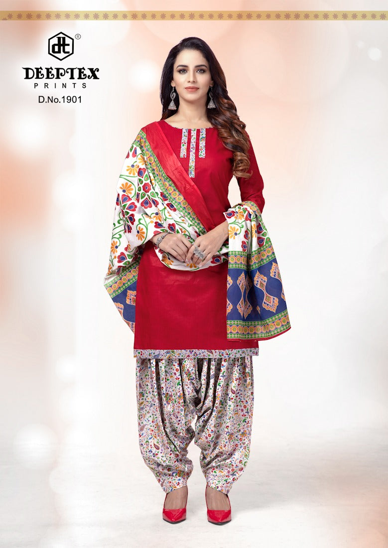 Deeptex Prints Pichkari Vol 19 Cotton Printed Patiala Style Fancy Stylish Party Wear Salwar Suits