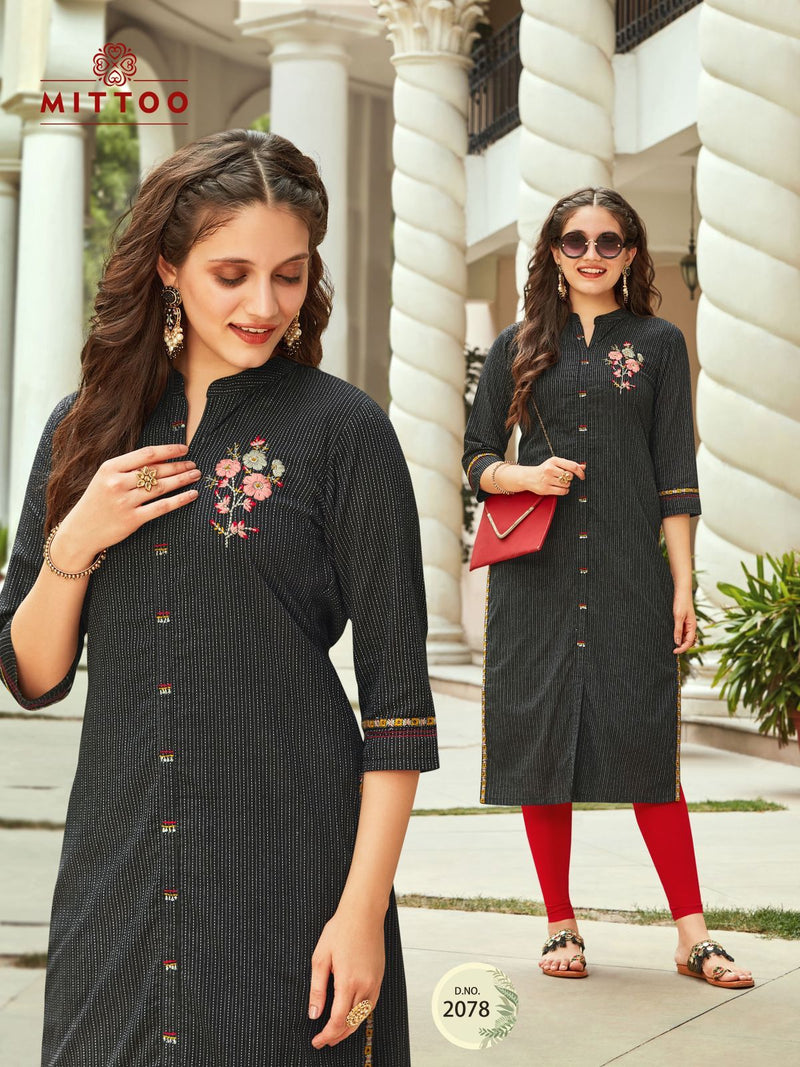Mittoo Priyal Dno 2073 To 2078 Pure Cotton Daily Wear Stylish Designer Casual Kurti