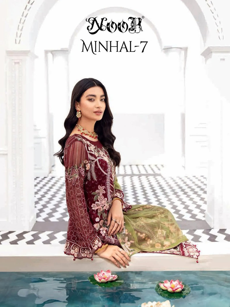 Noor Minhal Vol 7 Georgette With Heavy Embroidery Work Stylish Designer Pakistani Salwar kameez