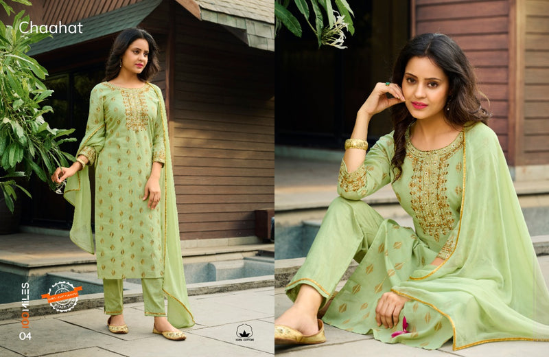 100 Miles Chaahat Pure Cotton With Embroidery Work Stylish Designer Daily Wear Kurti