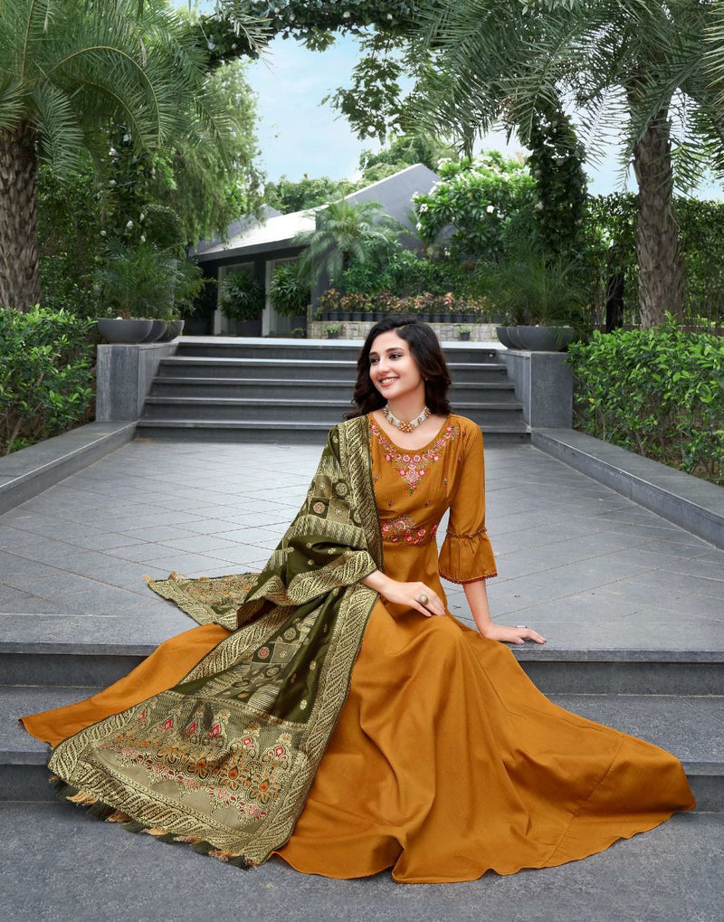 Anju Fabrics Dno 2561 To 2566 Silk Stylish Designer Casual Look Kurti With Dupatta