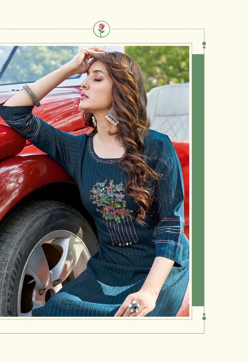 Wooglee Kesar Dno 6037 To 6042 Viscose Stylish Designer Party Wear Kurti