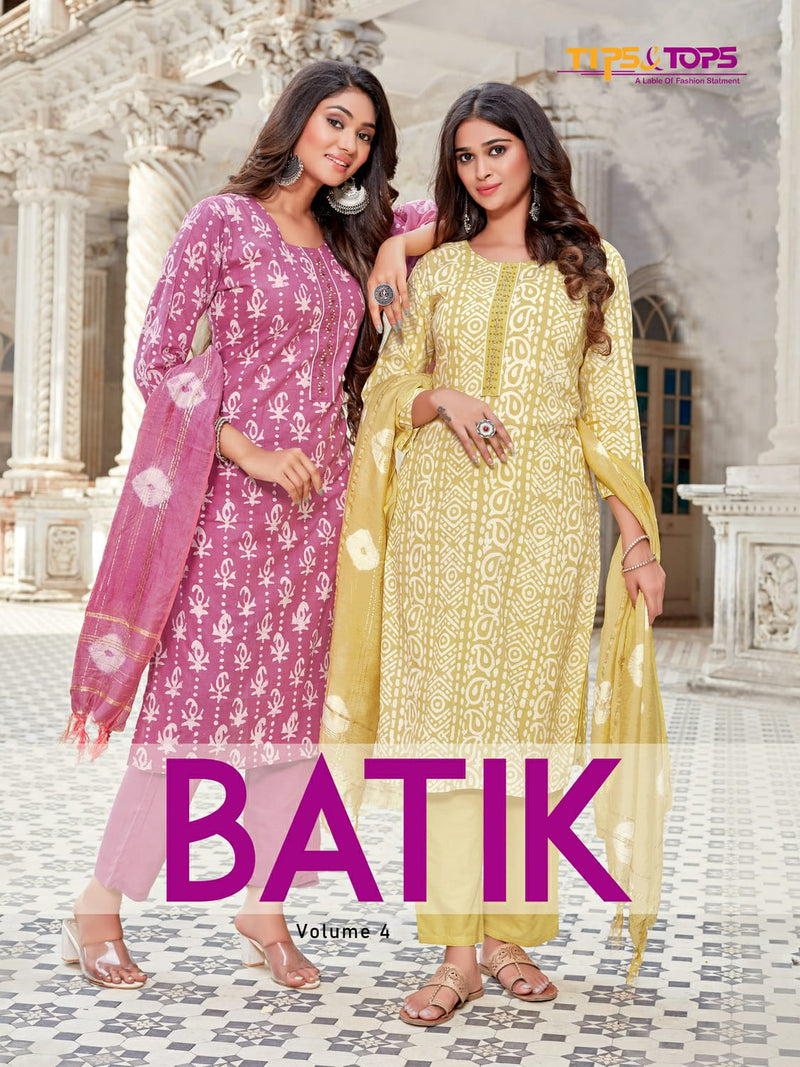 Tips & Tops Batik Vol 04 Heavy Cotton Stylish Designer Fancy Hand Work Fancy Kurti