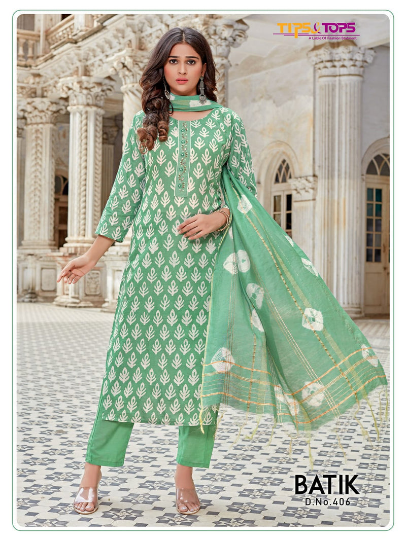 Tips & Tops Batik Vol 04 Heavy Cotton Stylish Designer Fancy Hand Work Fancy Kurti