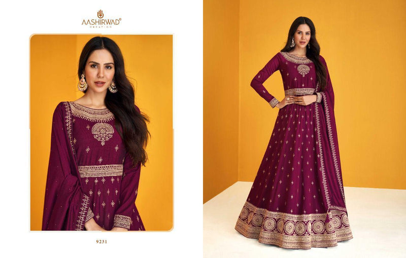Aashirwad Heerva Silk Festive Wear Stylish Designer Party Wear Long Kurti