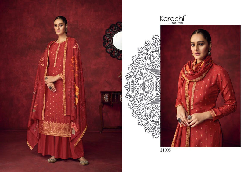 Karachi Kesar Dilreet Dola Jacouard With Embroidery Work Stylish Designer Casual Look Salwar Suit