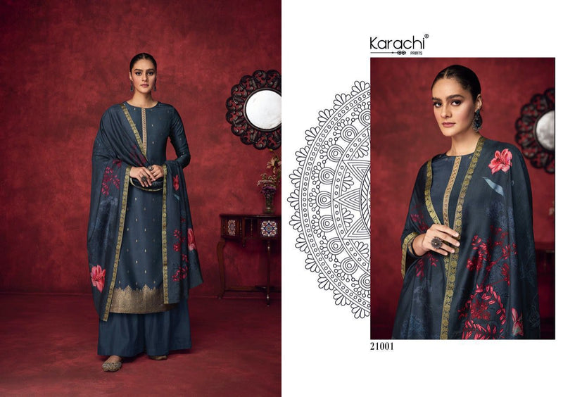 Karachi Kesar Dilreet Dola Jacouard With Embroidery Work Stylish Designer Casual Look Salwar Suit