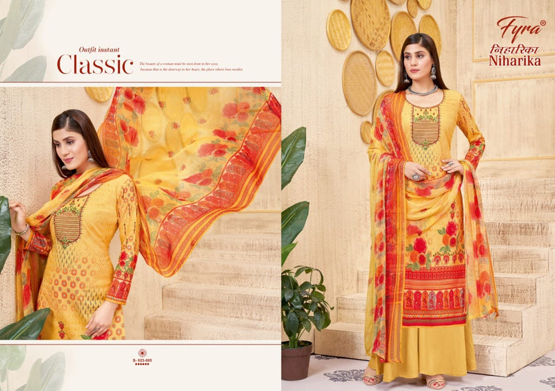 Fyra Niharika Pure Cambric Cotton with Embroidery Work Stylish Designer Casual Look Salwar Suit